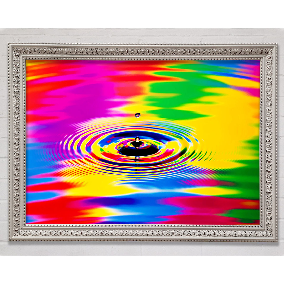 Rainbow Water Ripple Gerahmter Druck