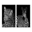 Leopard en noir et blanc II - ensemble de 2 reproductions sur toile-456478044-456478047