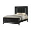 Ensemble de chambre à coucher moderne à panneau tapissier à DEL en noir-474650903-474650901
