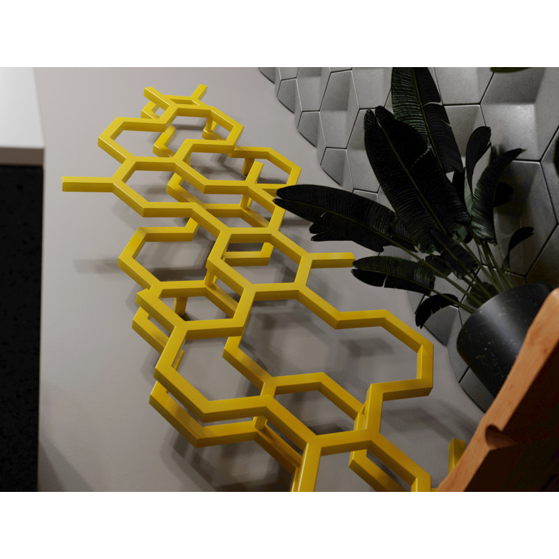 Hex Vertical Designer Radiator 1700Hx573W, Mustard