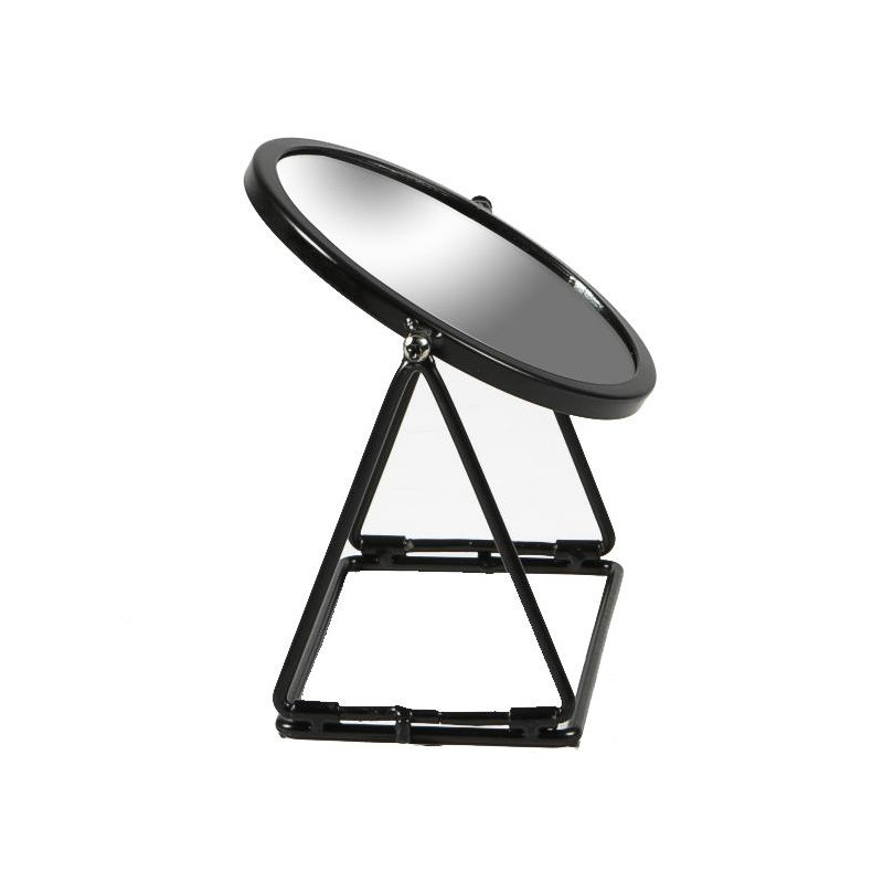 Harbour Housewares - Round Makeup Mirror, 20cm H x 18cm W, Black