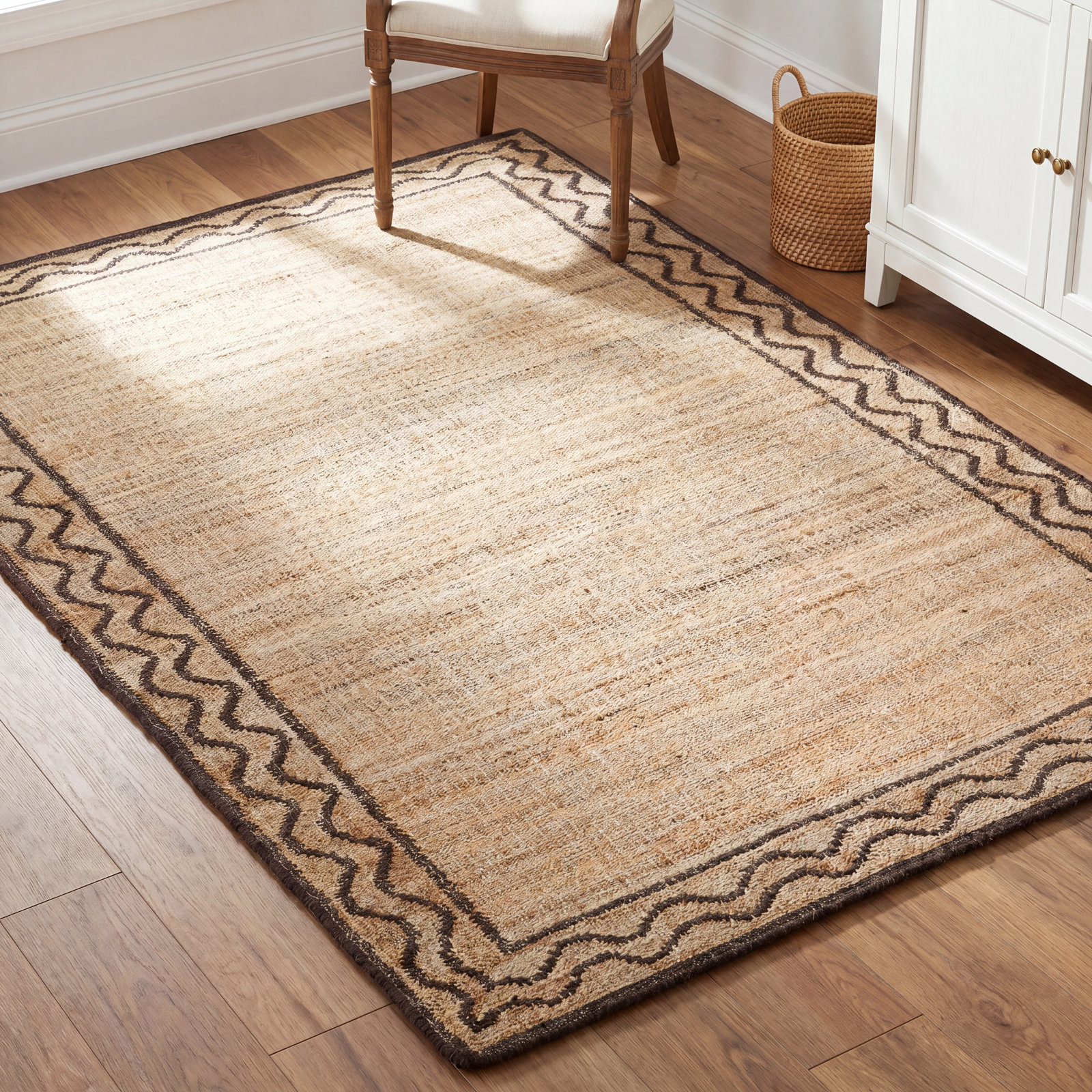 Orchard Brown Hand-Woven Oriental Jute Rug, Rectangle 8' x 10'