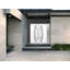 Porte d'entrée extérieure double prémontée en métal, Deux 6500, émail blanc, verre dépoli, imposte latérale, style moderne, peinte, ouverture vers l'intérieur à droite, 88 x 80-95265380-95265382-95265384