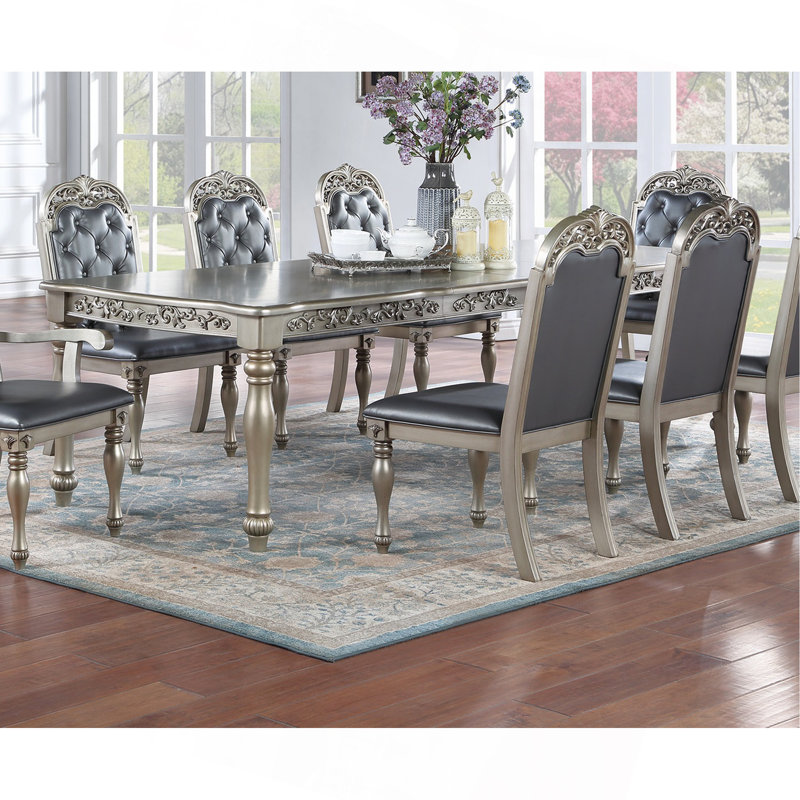 Klenk Dining Table, Silver/Gray