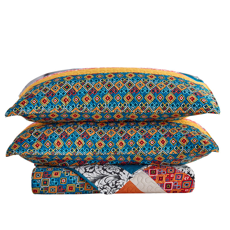 QSM04210203 Striped Quilt, Queen Quilt  + 2 Pillow Cases