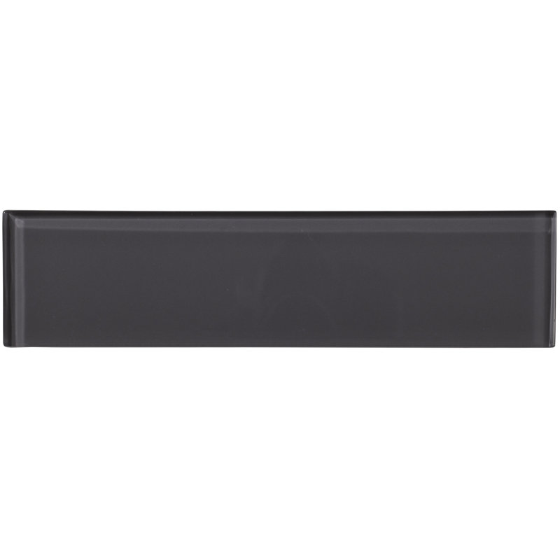 2 po x 8 po Carrelage en verre, Carbone brillant