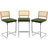 Marlow Upholstered 26" Velvet Counter Stool With Rattan Cane Back And Metal Frame-584333008-595419765-589575767