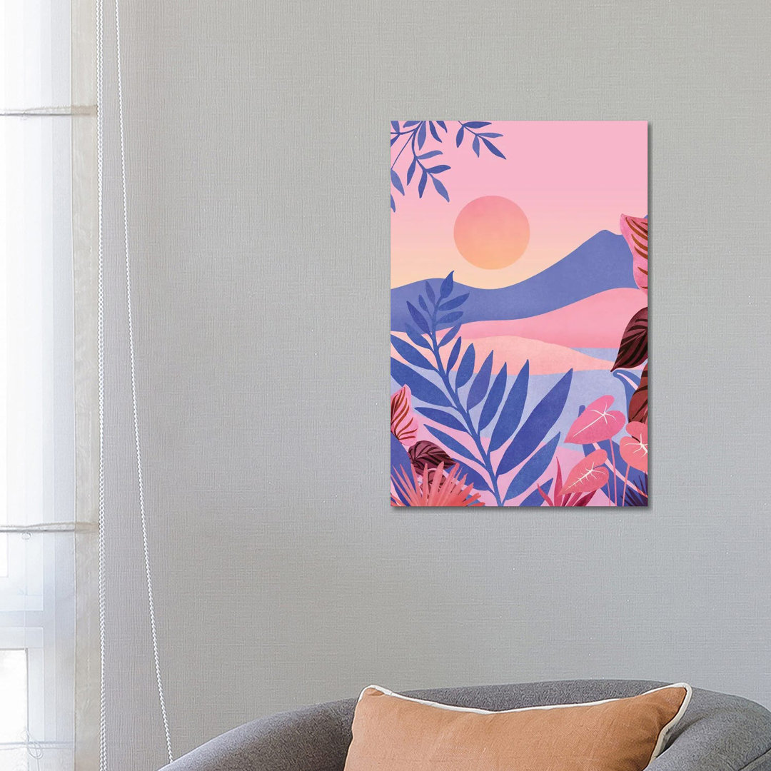 Hawaiian Sunset by Modern Tropical - Wrapped Canvas Painting