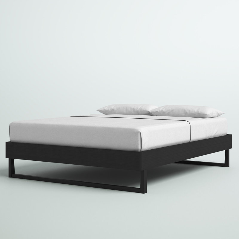 Billie Wood Platform Bed Frame, Black, Full