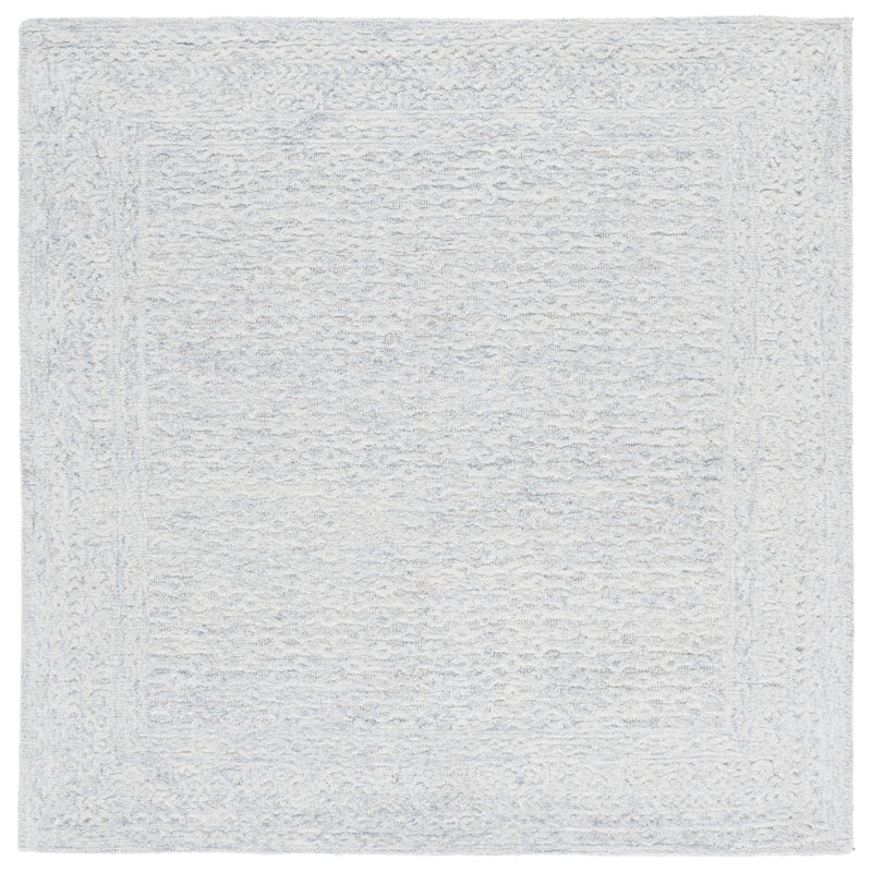 Tilley Pine Hand Tufted Wool & Cotton Abstract Rug, Square 6'