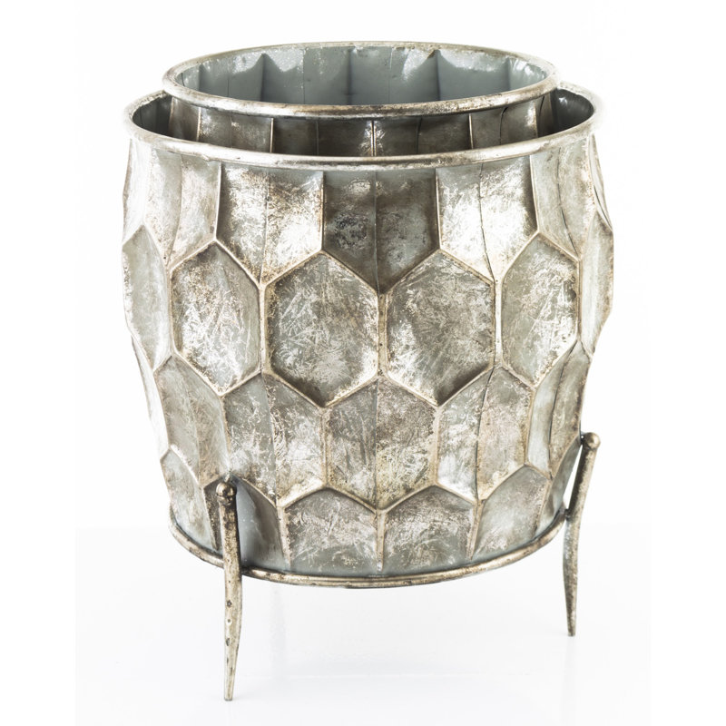 Ballajura Metal Pot Planter, Silver