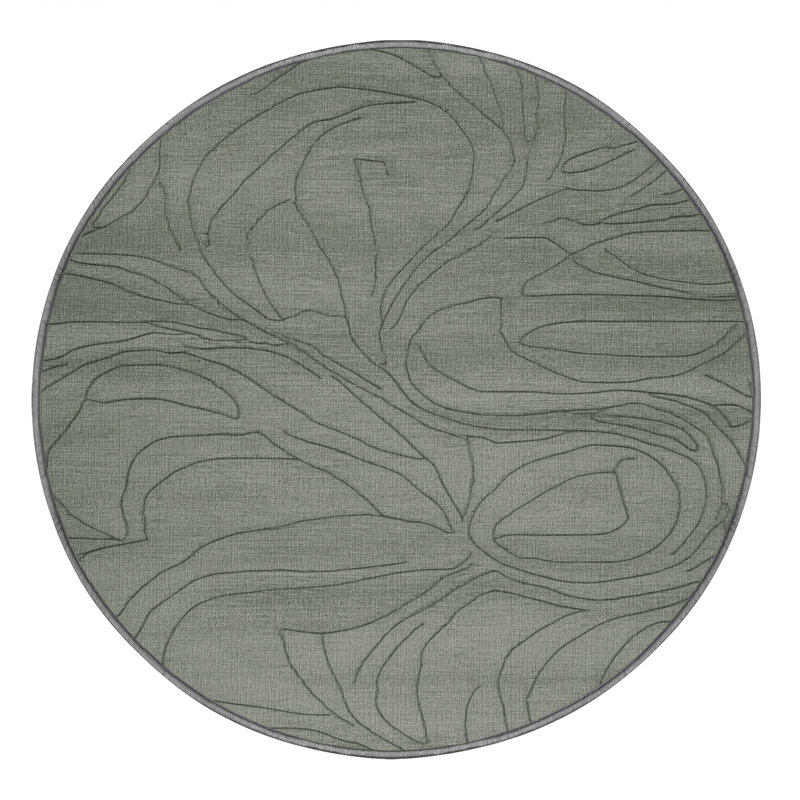 Tapis abstrait lavable à la machine, Rond 5 pi