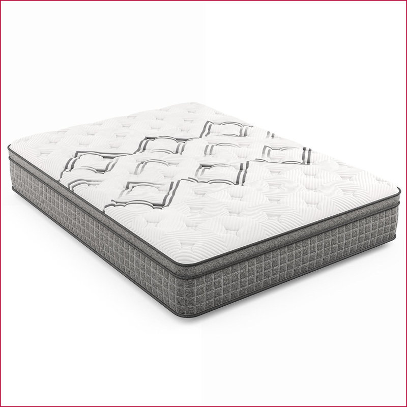 Mattresses Queen 12.5'' Medium Feel Cooling Copper Hybrid Euro-Top, Greenguard Gold, Made in USA | Foam+Spring | White, 12"