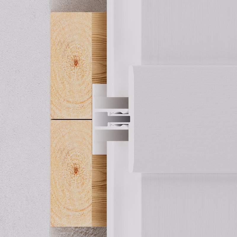 Ensemble de garniture en H en aluminium composite blanc neige arctique Allusions 1 po x 2,19 po x 8 pi pour planche de 0,5 po