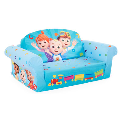 Ebern Designs Kids 2-in-1 Flip Open Foam Compress Sofa Bed, Cocomelon