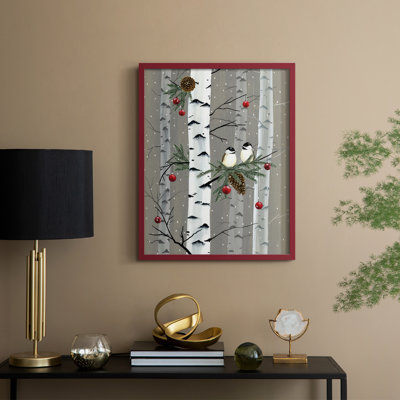 Birch Birds I Framed Print - Solid Wood