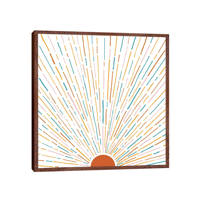 Sunshine All Around - Print on Canvas, 66.04cm H x 66.04cm W x 3.81cm D, Classic Brown Wood Floater Framed