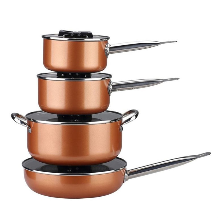 dishwasher safe aluminum nonstick cookware set from wayfair