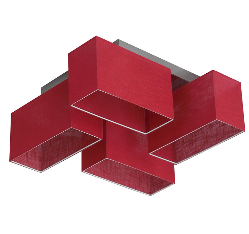 Seaton Semi Flush Mount, Red, Wenge