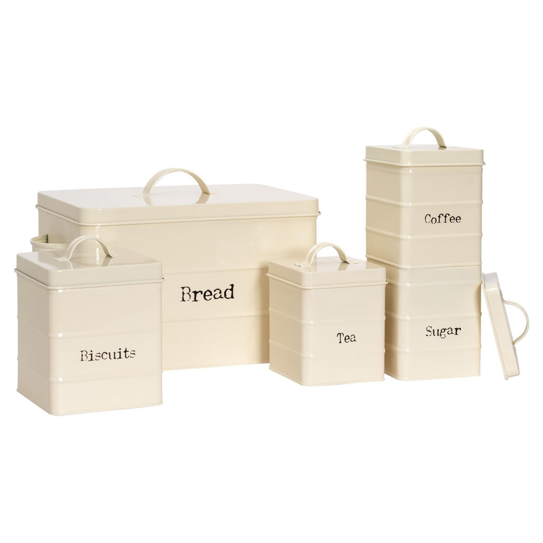 Harbour Housewares -  Vintage Metal Kitchen Canisters Set