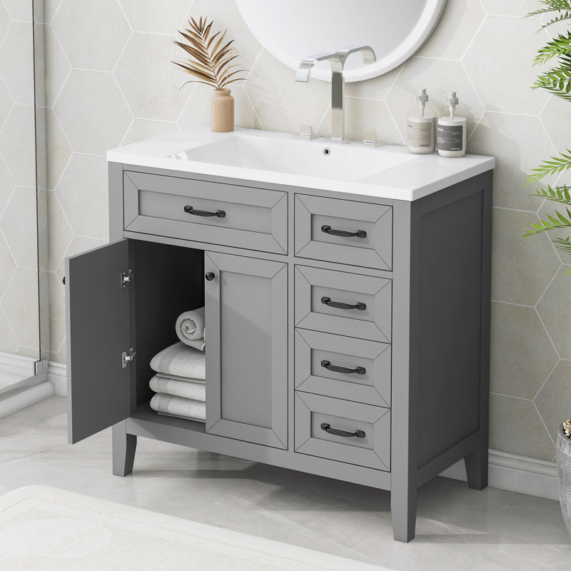 Ensemble de meuble-lavabo simple 36 po Shawon, Gris