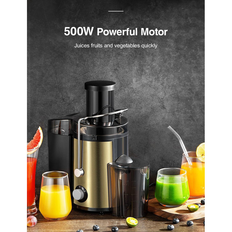500W Centrifugal Juicer Machine – Wide 3” Feed Chute For Fruits & Vegetables, Easy To Clean, BPA-Free Stainless Steel Extractor