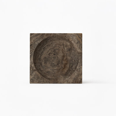 Posey Gray Travertine Square Bowl