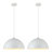 2-Light 16"  White Hammered Dome Industrial Pendant Light Fixtures for Kitchen Island -117443823