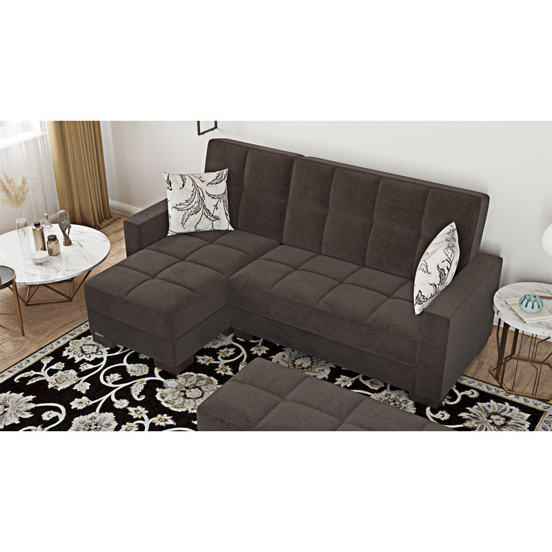 Chaise longue rembourrée convertible avec rangement