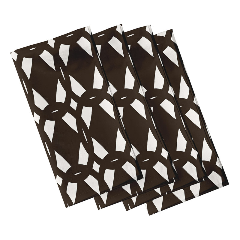 Christiam Polyester Geometric Square Napkin, Brown