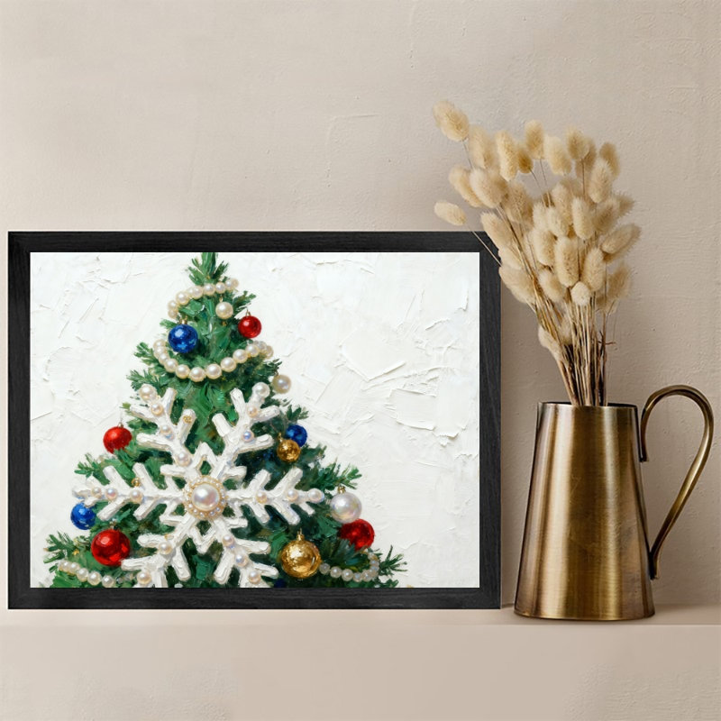 Arbre de Noël rétro noir, art mural, impressions de style rétro, H 17 po x l 25 po