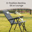 Folding Recliner Chair, Adjustable 95°-150° High Back Camping Chair With Cup Holder, Portable For Garden-1400770715-1404780926