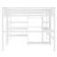 Lit mezzanine simple au-dessus d'un lit simple en métal avec bureau double, armoire et tablettes avec prise électrique pour économiser de l'espace et réduire le bruit, blanc