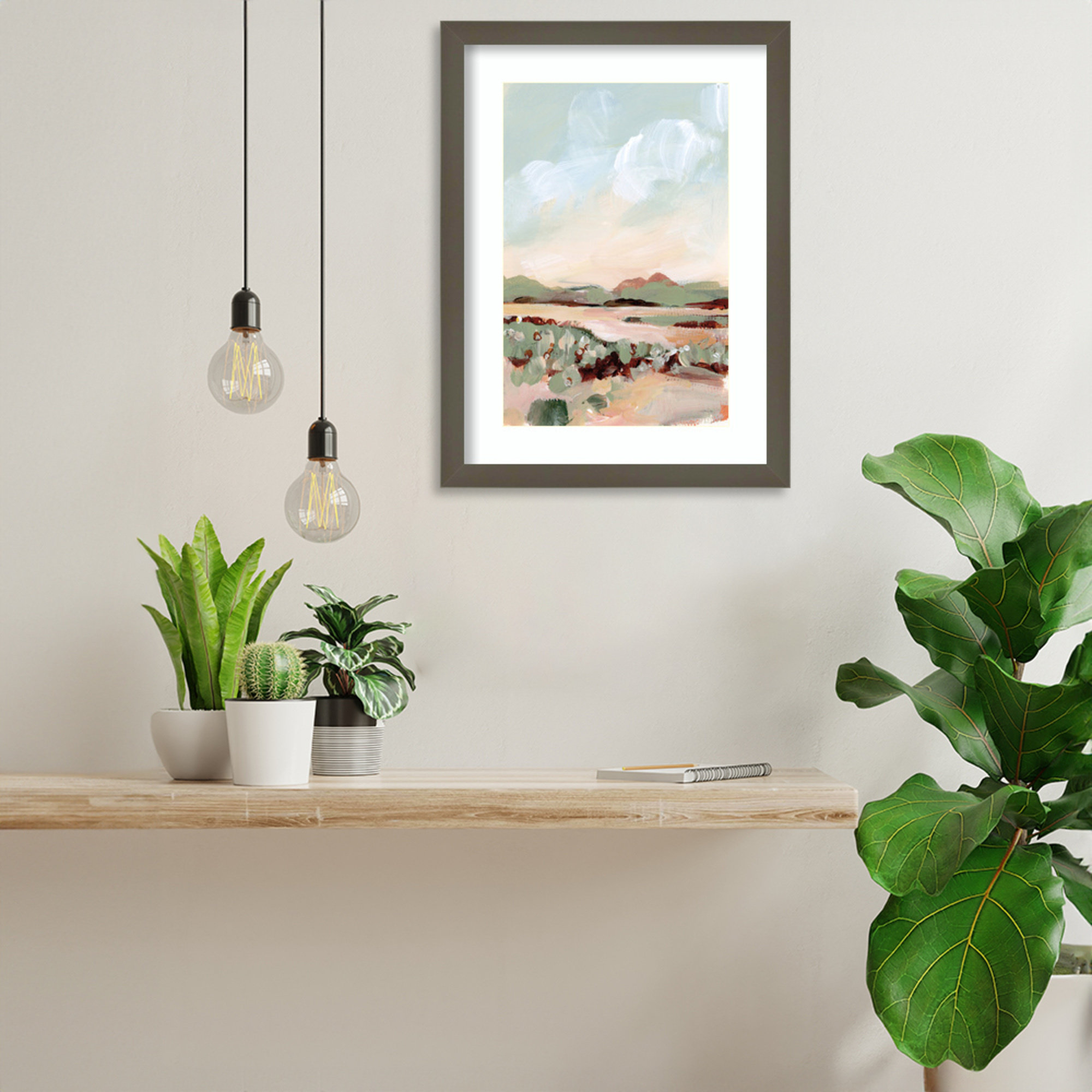 Chamois Autumn Meadow Framed On Paper by Katrina Pete Print, Gray, 17" H x 13" W x 1" D