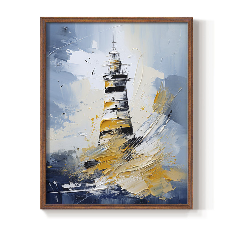 NAUTICAL Series DXXII Framed Print - Solid Wood, 30" H x 24" W, Walnut