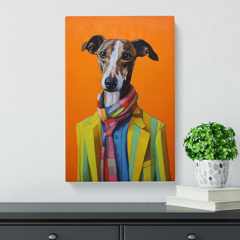Whippet Contemporary - Print, 60cm H x 40cm W x 3cm D