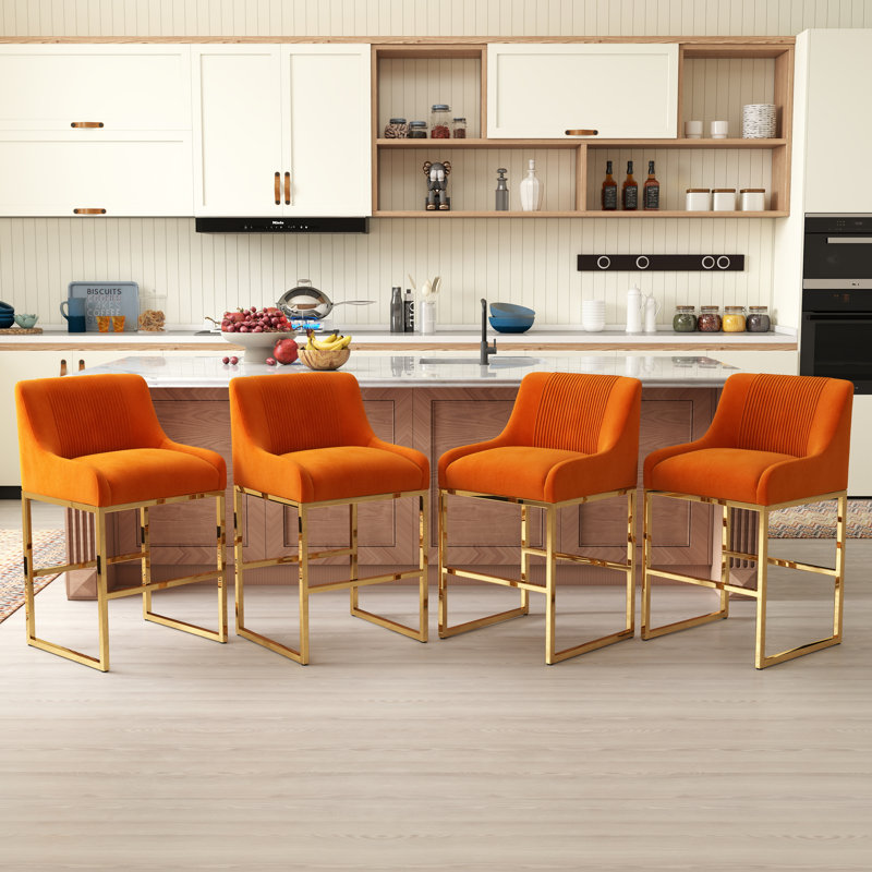Tabouret de comptoir 26 po Zanthia, Orange, 4
