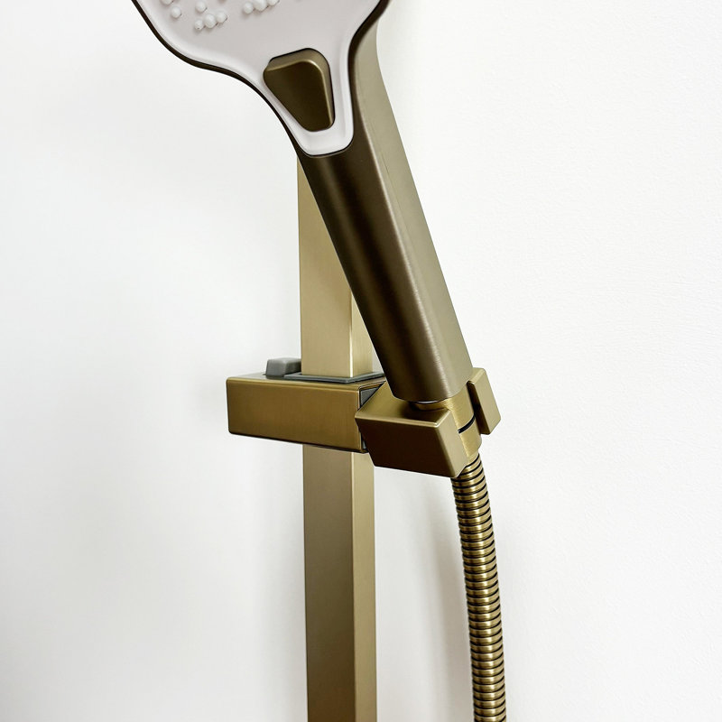 Handheld Shower With Slide Bar And Hose, Brushed Gold