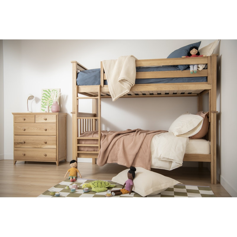 Savona FSC®-Certified Oak Kids Bed/Bunk Bed, Twin/Twin Kids Bunk Bed, Natural