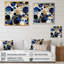 Motif abstrait avec textures bleues et dorées - impression-868516162-868516167