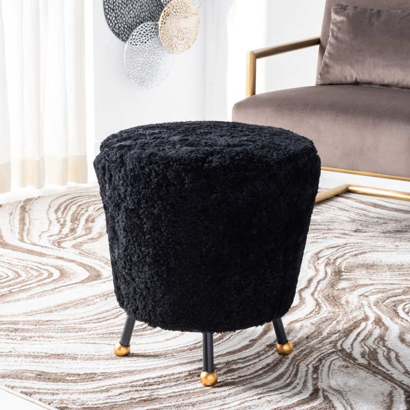 Upholstered Ottoman, Black