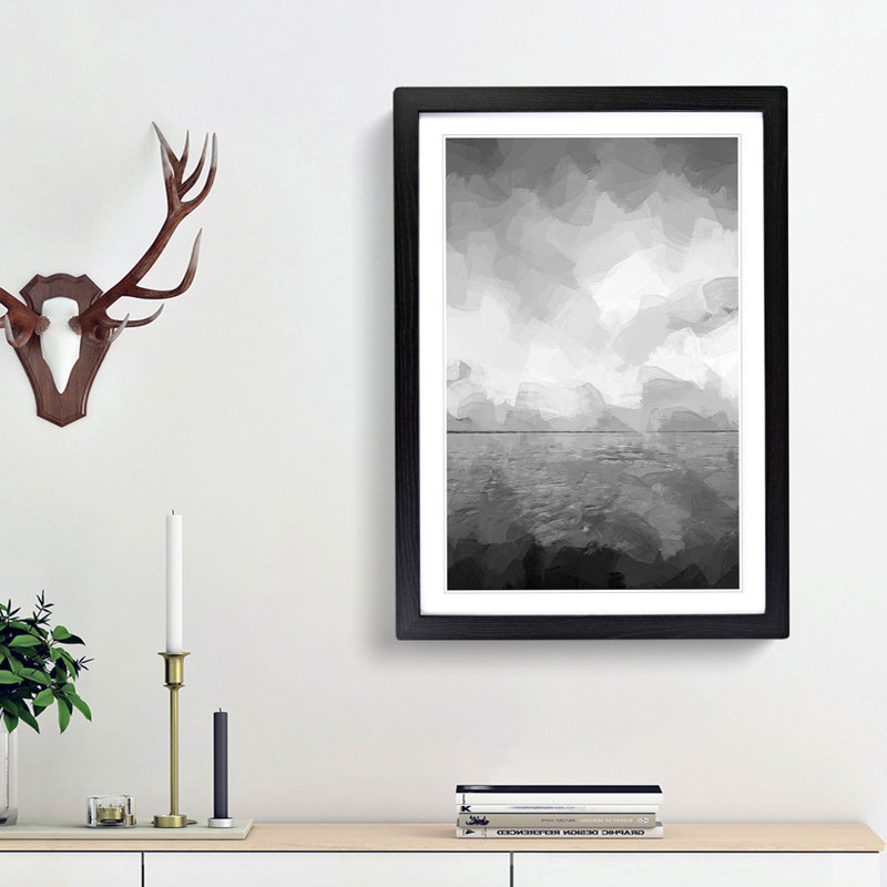 Beach Horizon in Abstract - Picture Frame Photograph Print, Black Framed, 48cm H x 36cm W x 2cm D