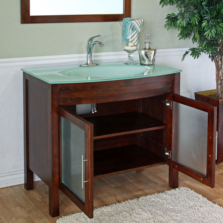 Ensemble de meuble-lavabo simple 39 po Brott, Noyer médium