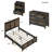 4-Pieces Bedroom Sets – Queen Size Farmhouse Platform Bed With Wooden Strip Decoration, Storage Nightstand And Dresser With Elegant Metal Handles, Black-824847462