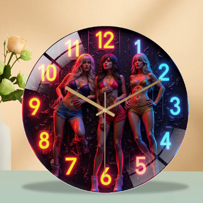 Horloge murale moderne en verre 12 po