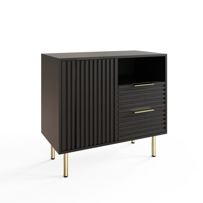 78cm Sideboard, Black/Gold