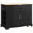 Kitchen Island with Trash Can Storage Cabinet, 3 Drawer and 3 Open Side Racks-1740455697