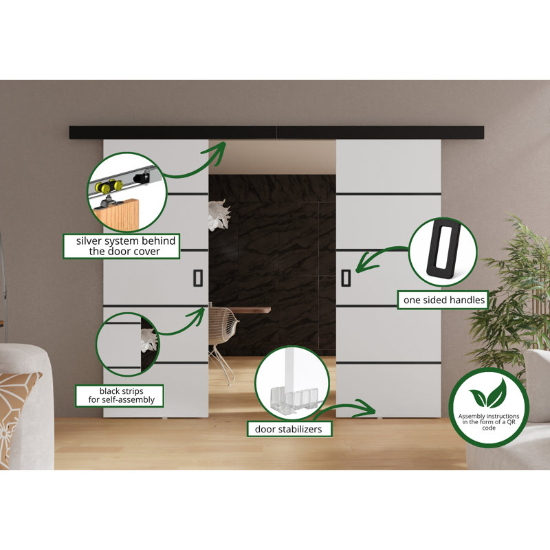 Baban 2 Door, White, 134cm x 205cm