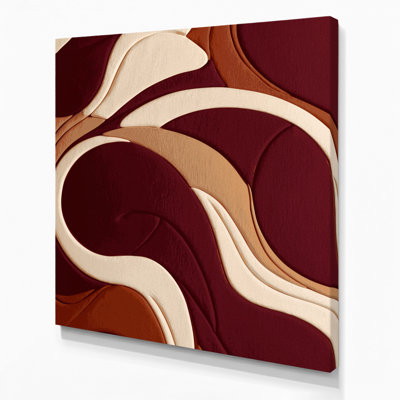 Art abstrait sur toile rouge, formes abstraites 55