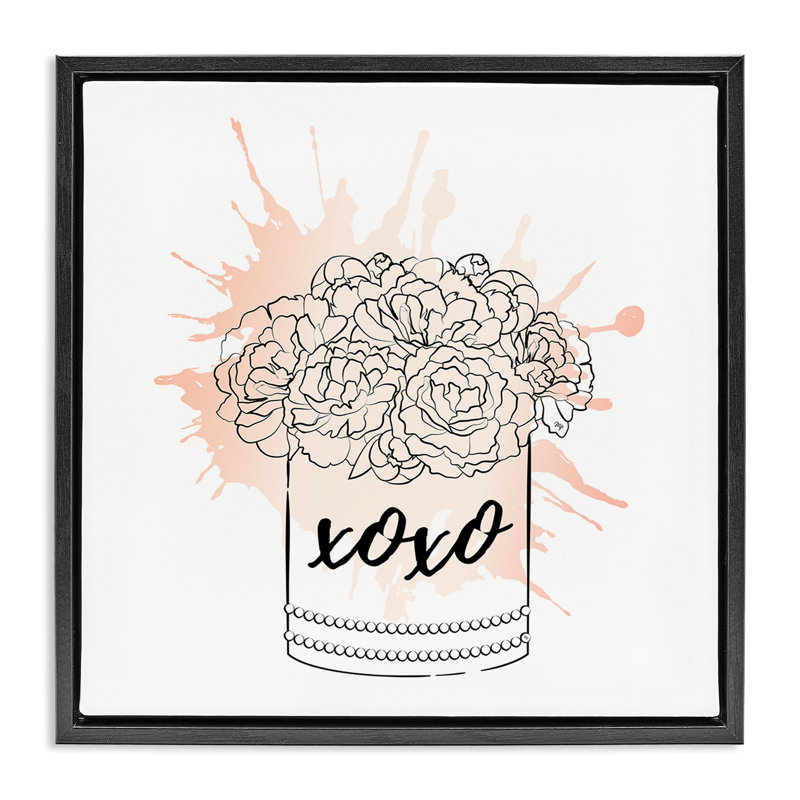 «Xoxo Pastel Flowers» par Martina Pavlova, Cadre flottant noir de jais, H 18 po x l 18 po